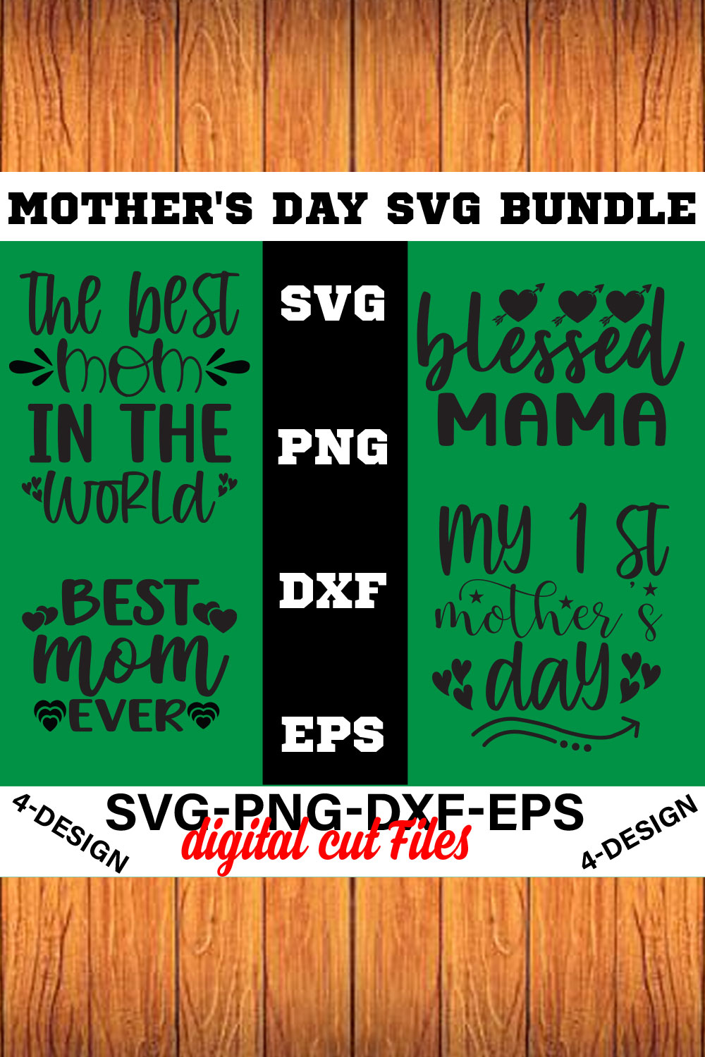 Mothers Day SVG Bundle, mom life svg, Mother's Day, mama svg Volume-07 pinterest preview image.