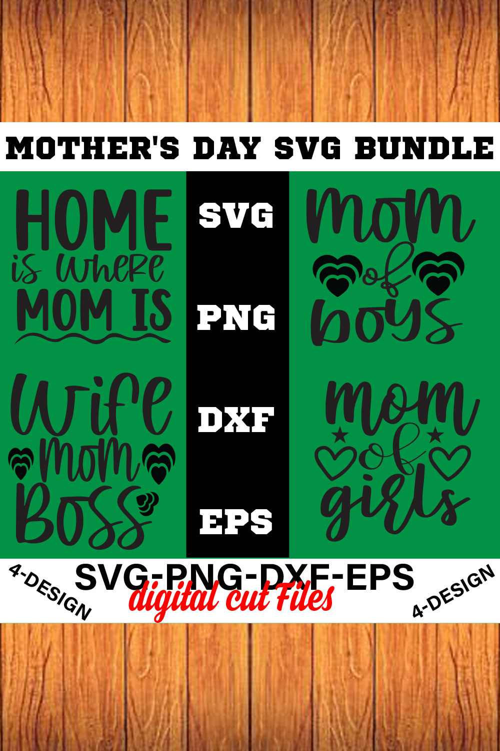 Mothers Day SVG Bundle, mom life svg, Mother's Day, mama svg Volume-11 pinterest preview image.