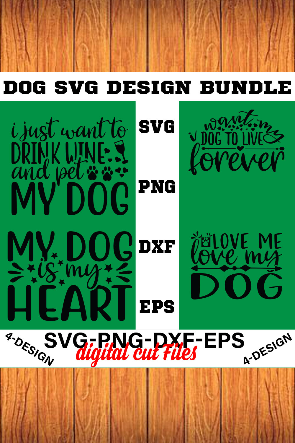 Dog Bundle SVG, Dog Mom Svg, Dog Lover Svg, Cricut Svg, Dog Quote, Funny Svg, Pet Mom Svg, Cut Files Volume-07 pinterest preview image.