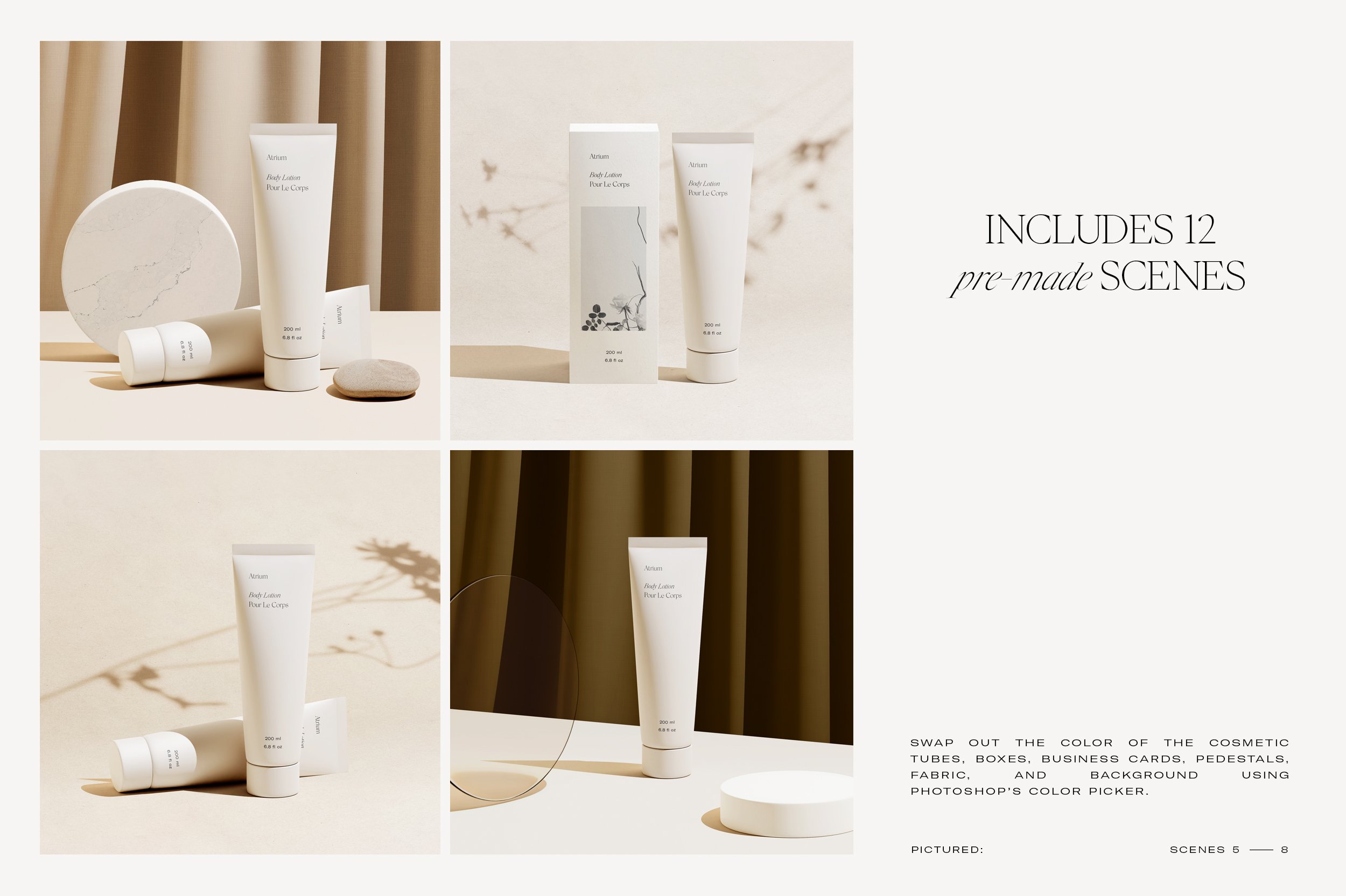 02 skincare beauty cosmetic branding packaging mockup scene creator tube 851