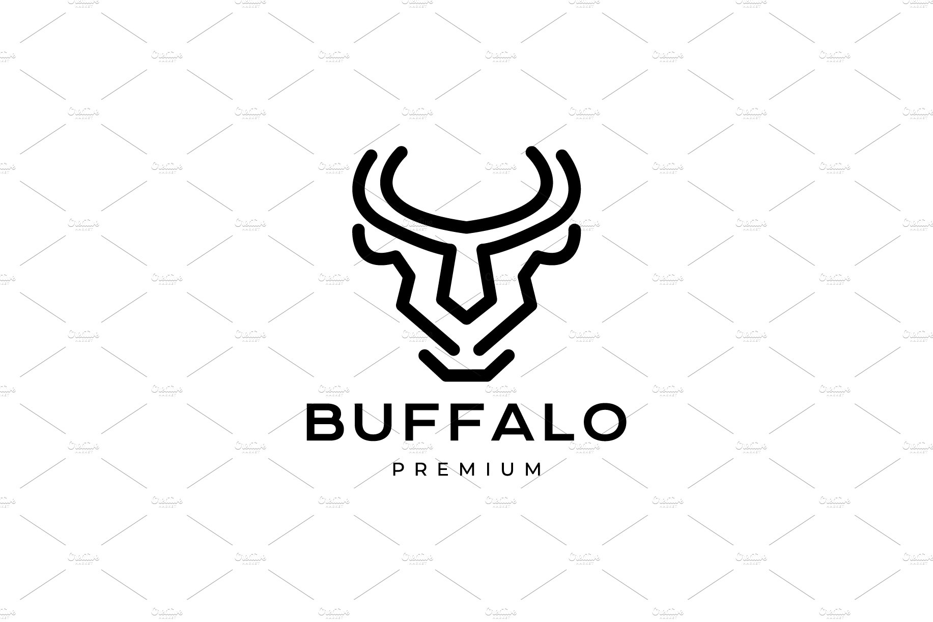 buffalo head modern line logo cover image.