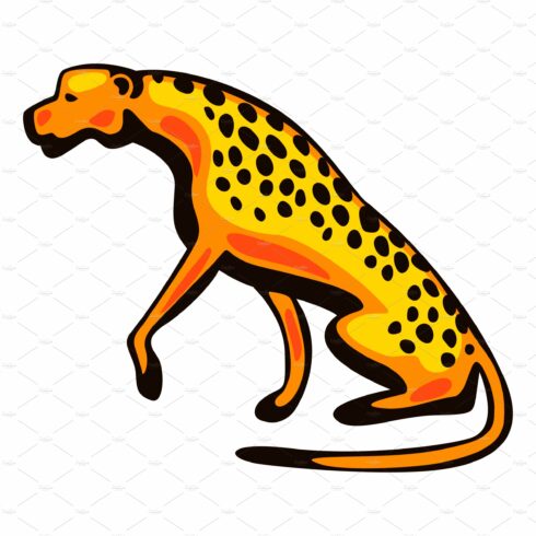 Illustration of stylized cheetah. cover image.