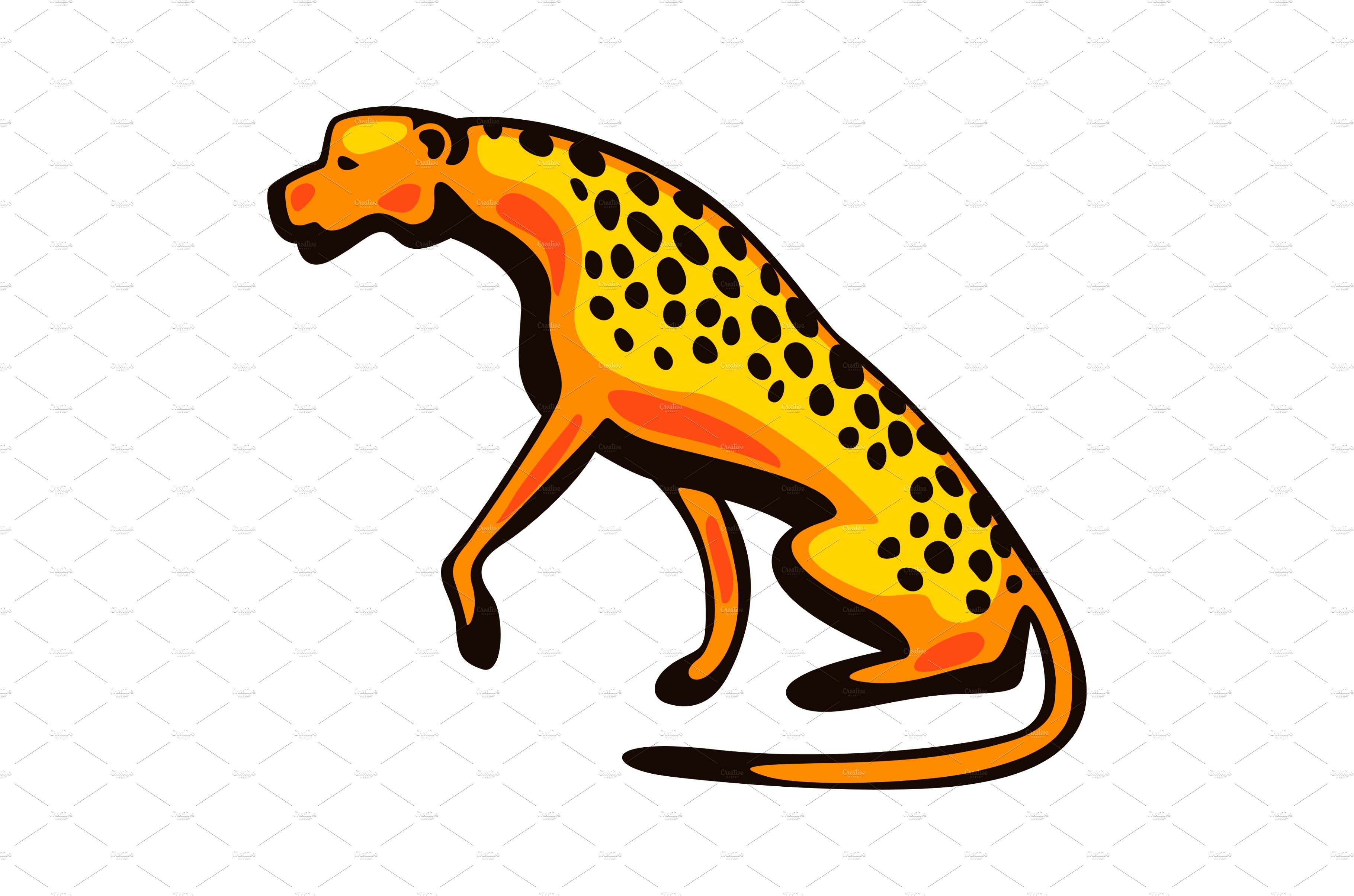 Illustration of stylized cheetah. cover image.