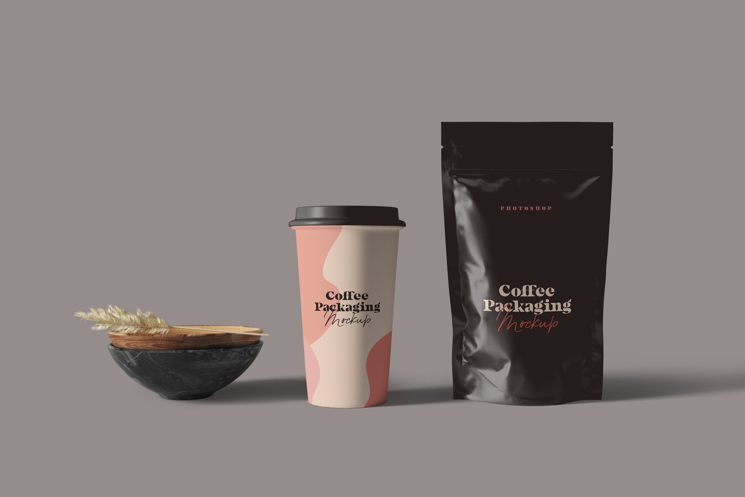 Coffee Pouch Packaging Mockups preview image.