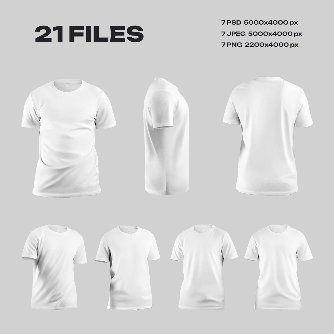 7 Mockups Man T-Shirt preview image.