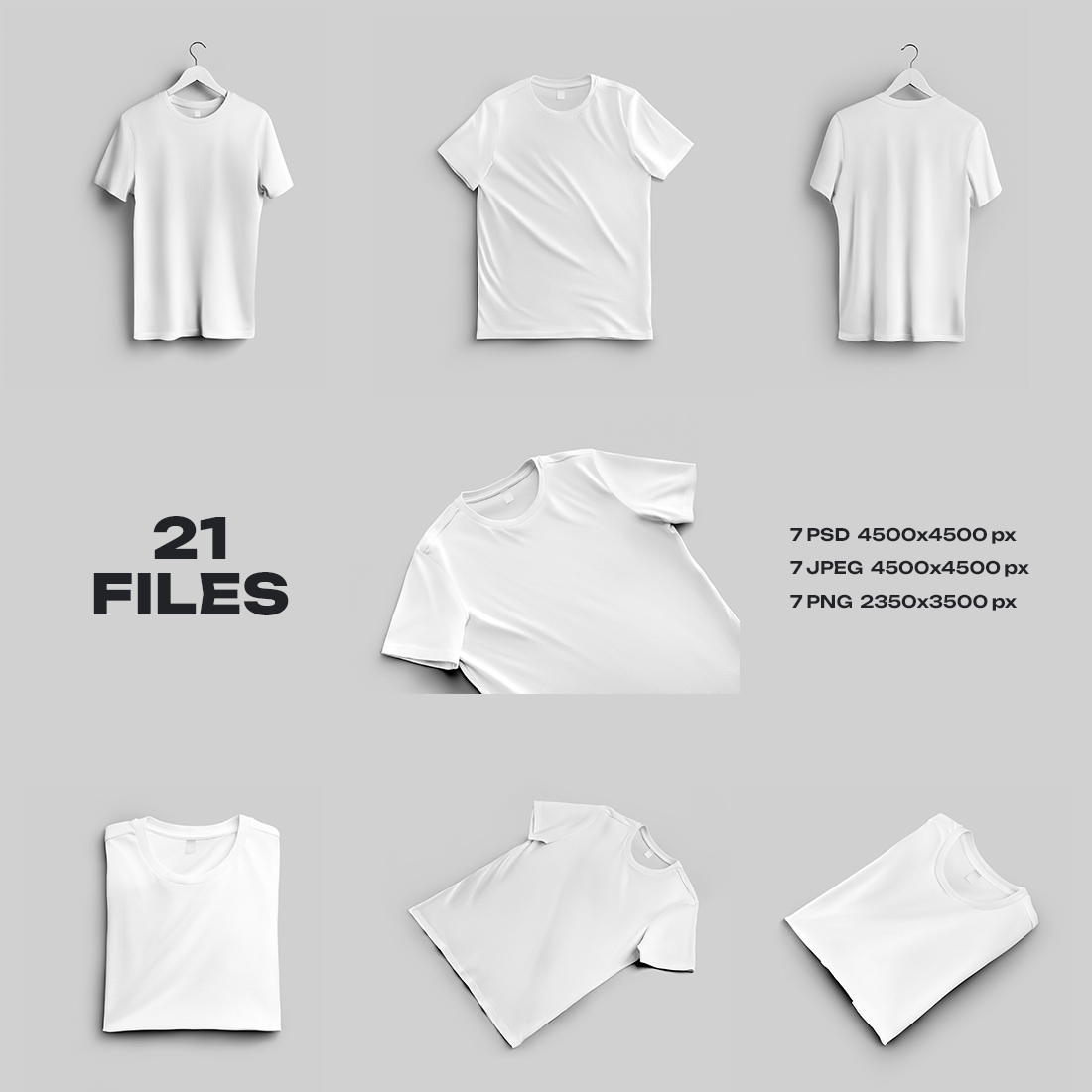 7 Mockups Classic Unisex T-Shirt preview image.