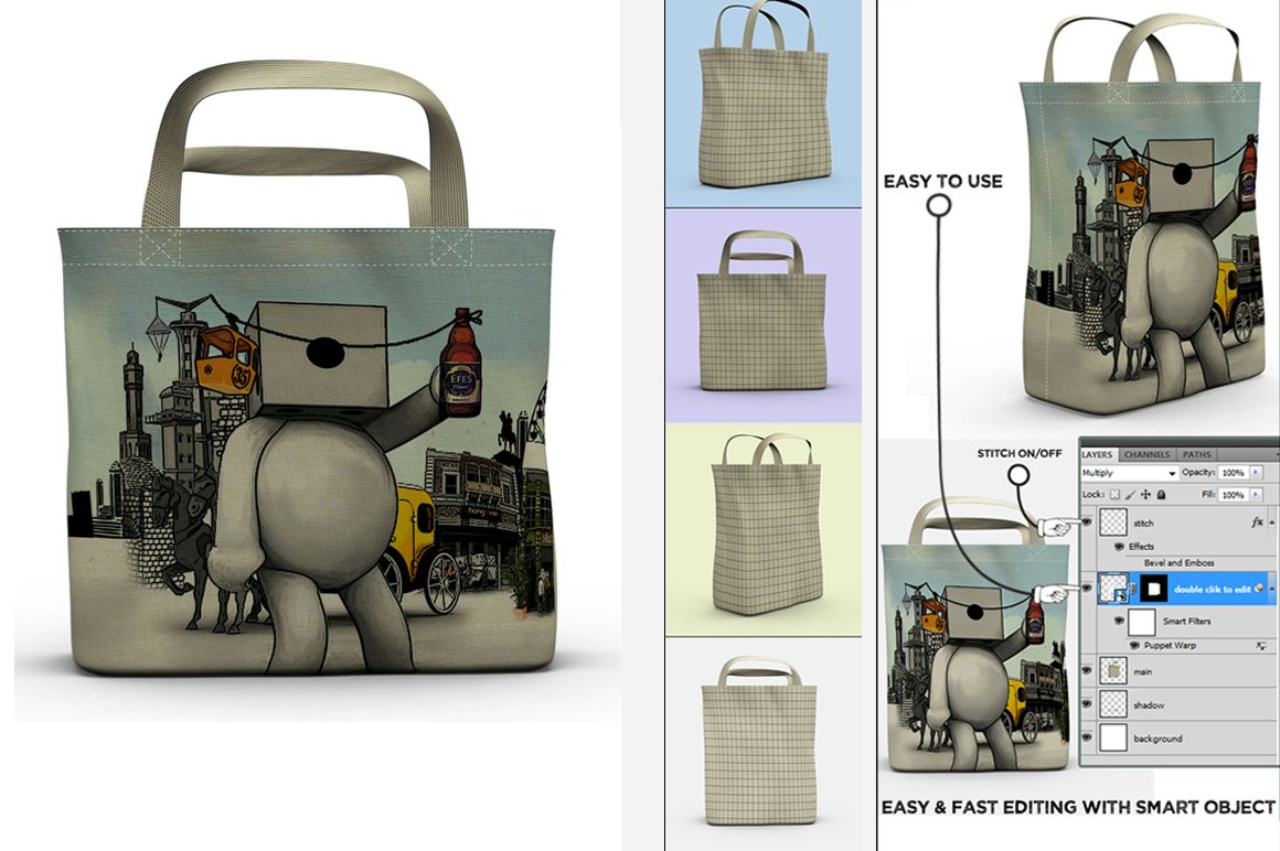 4 Tote Bags preview image.