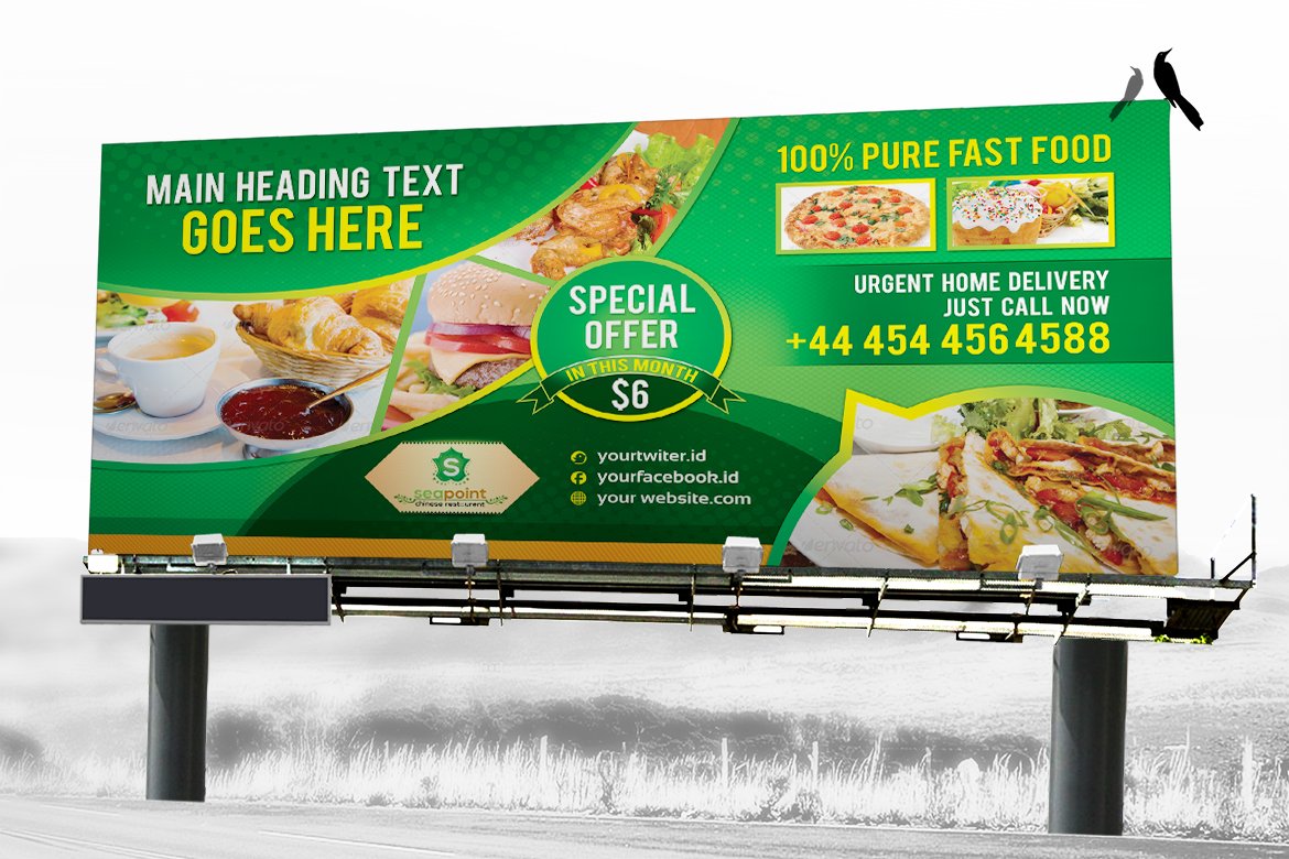 Fast Food Billboard Template cover image.