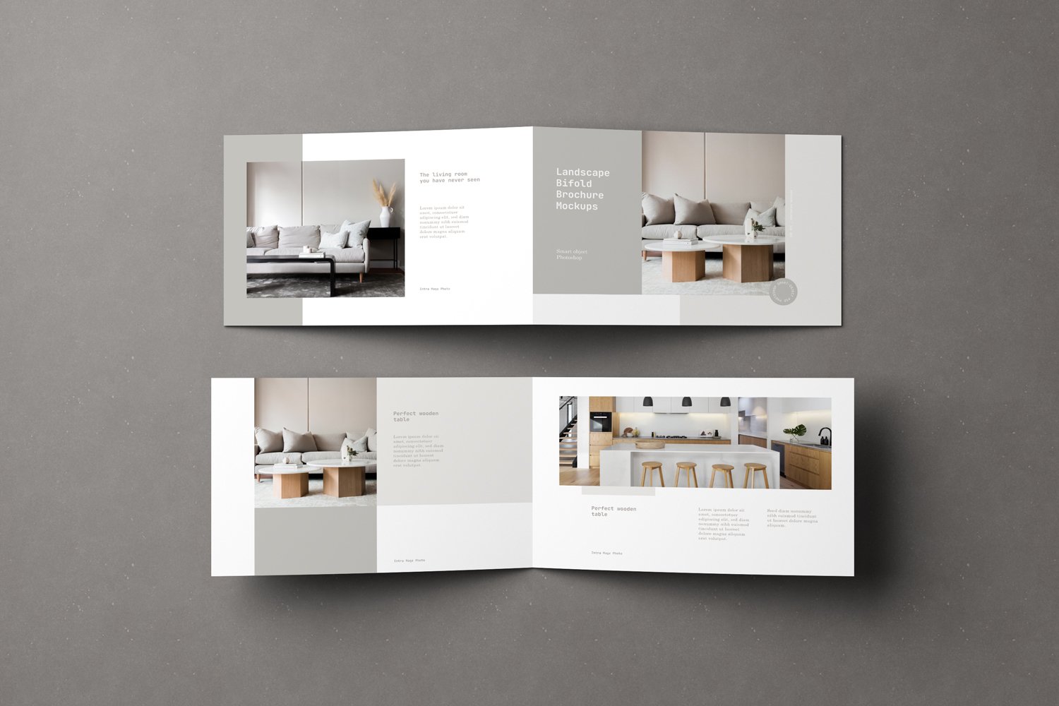 Landscape Bifold Brochure Mockups preview image.