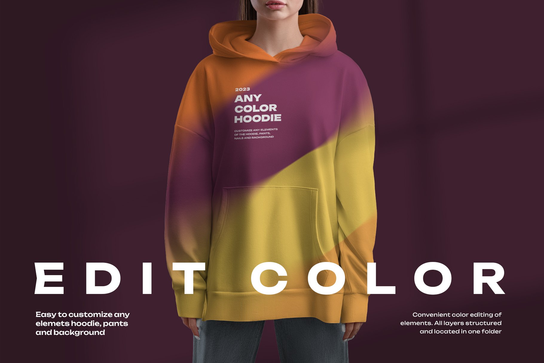 Mockups Woman Oversize Long Hoodies preview image.