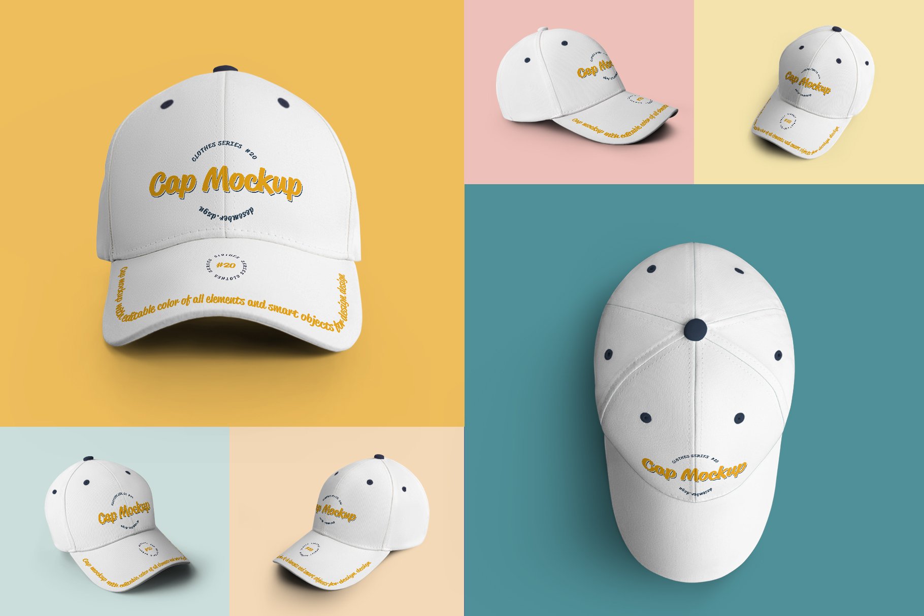 6 Cap Mockups preview image.