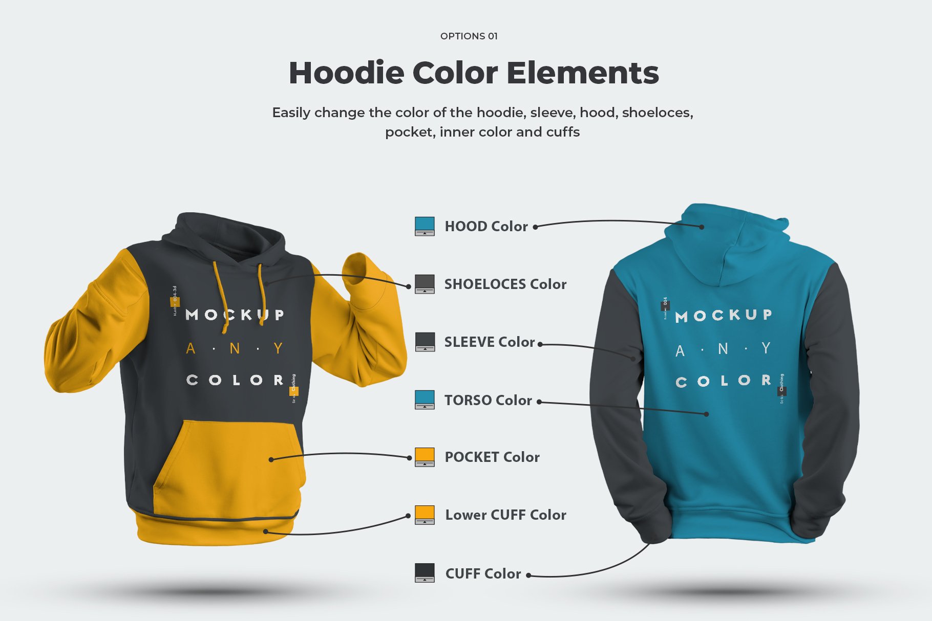 8 3D Men Mockups Hoodie preview image.