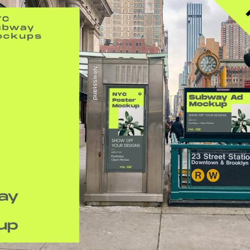 NYC Subway Billboard Mockup cover image.