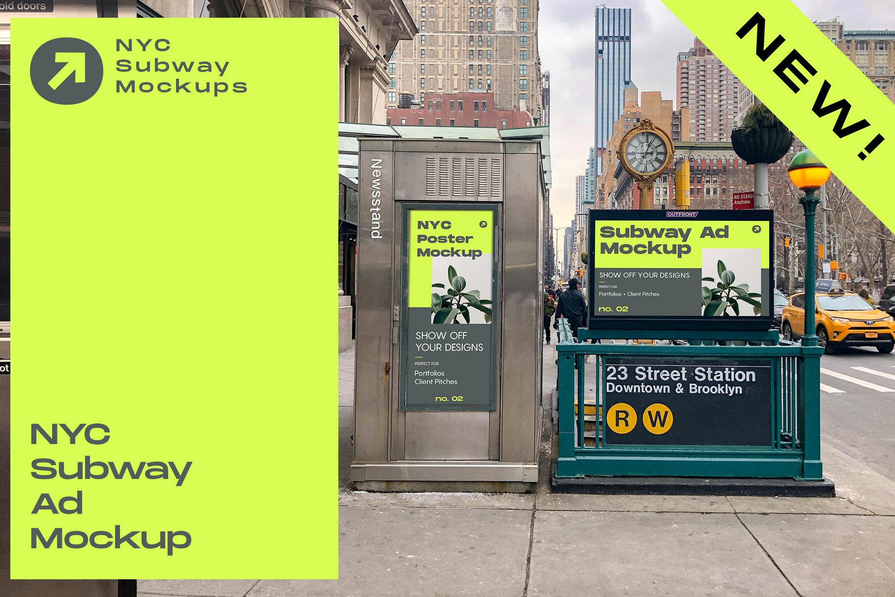 NYC Subway Billboard Mockup cover image.