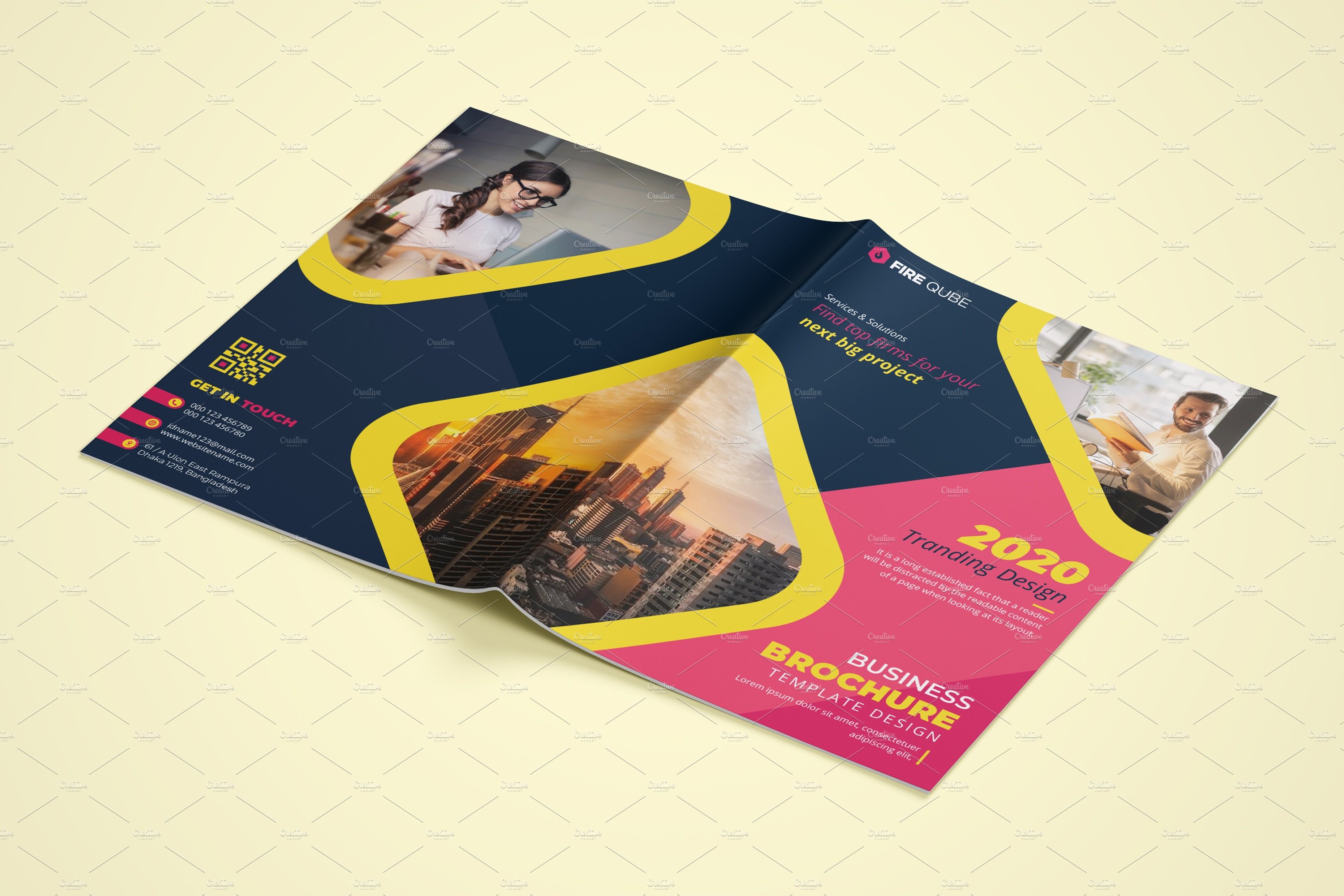 Business Magazine Brochure Template preview image.