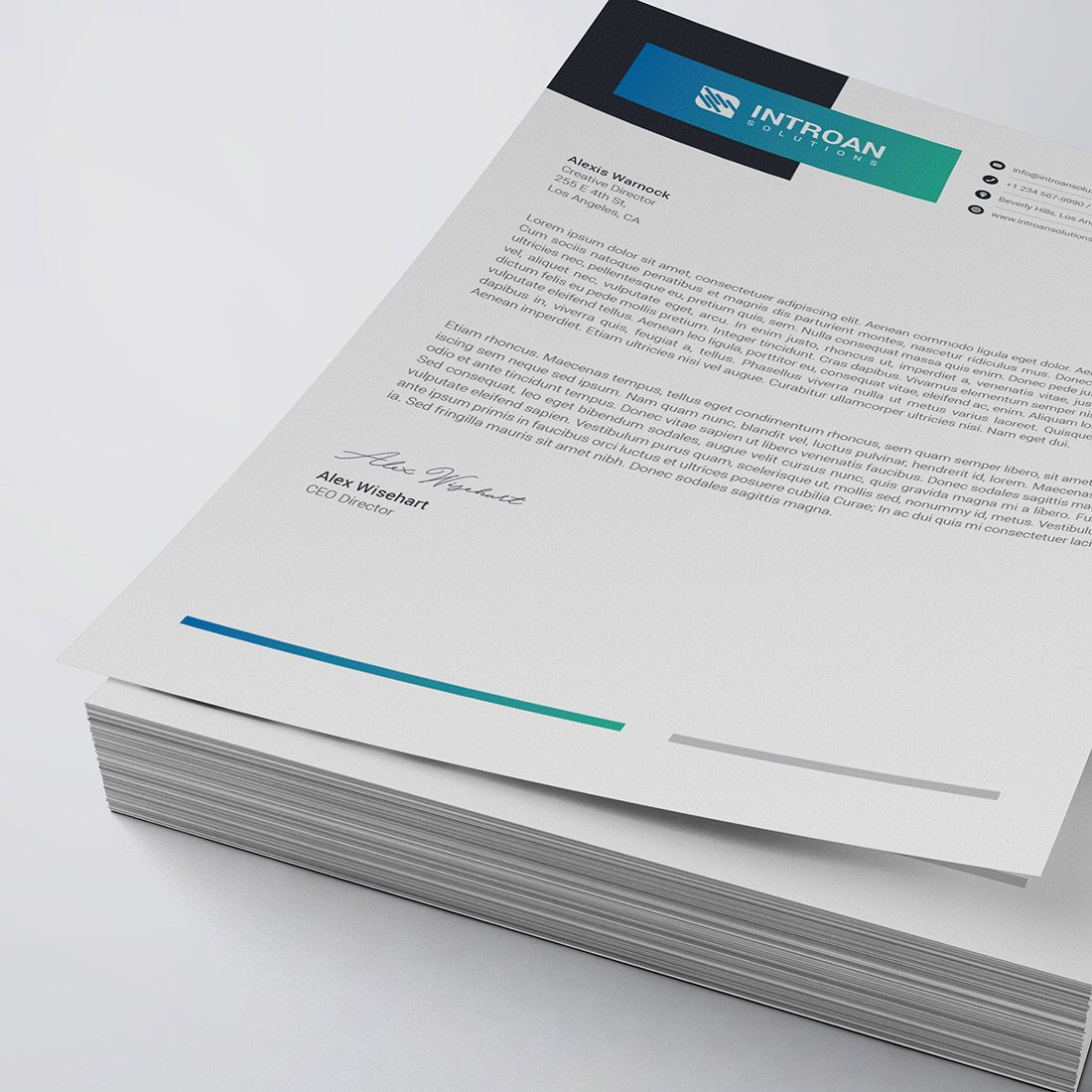 Modern Letterhead Template cover image.