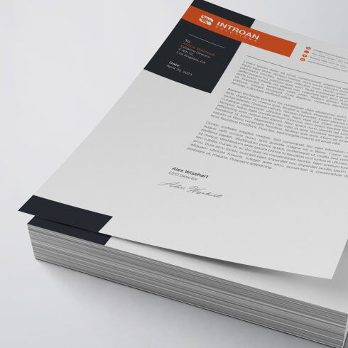 Modern Letterhead Template cover image.