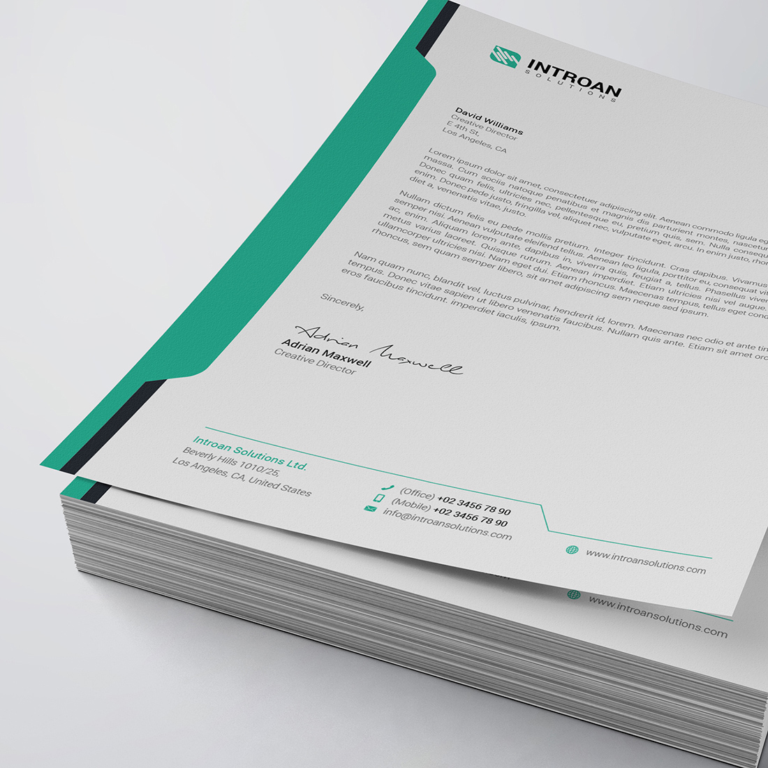 Corporate Letterhead Template cover image.