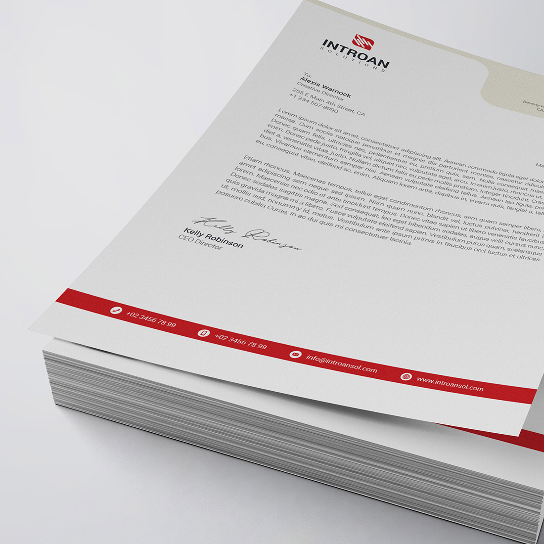 Modern Letterhead Template cover image.