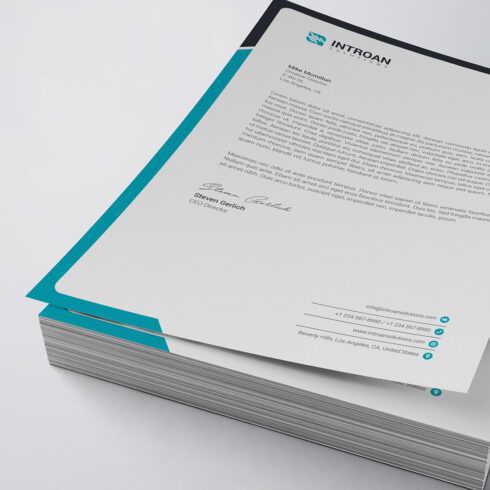 Corporate Letterhead Template cover image.