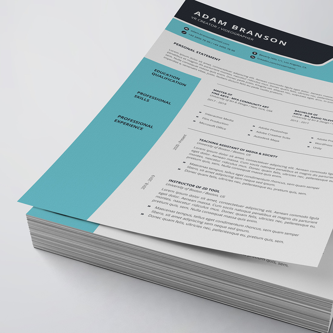 Modern Resume/CV Template cover image.