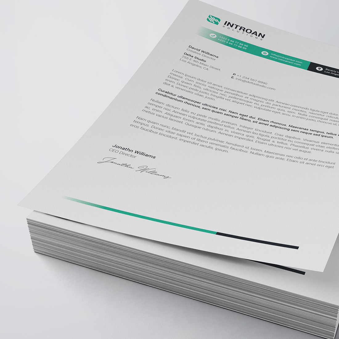 Clean Letterhead Template cover image.