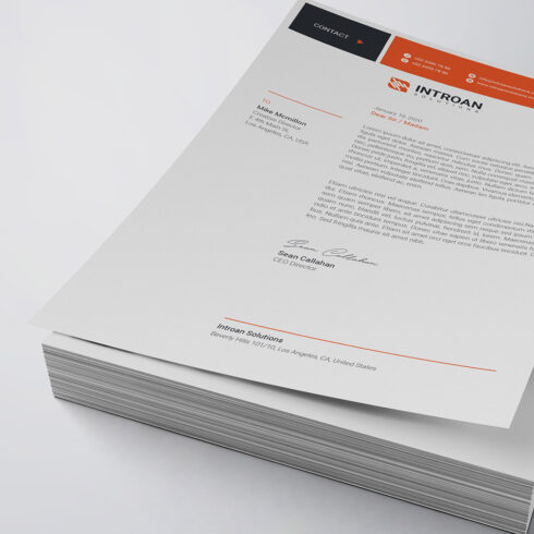 Corporate Letterhead Template cover image.