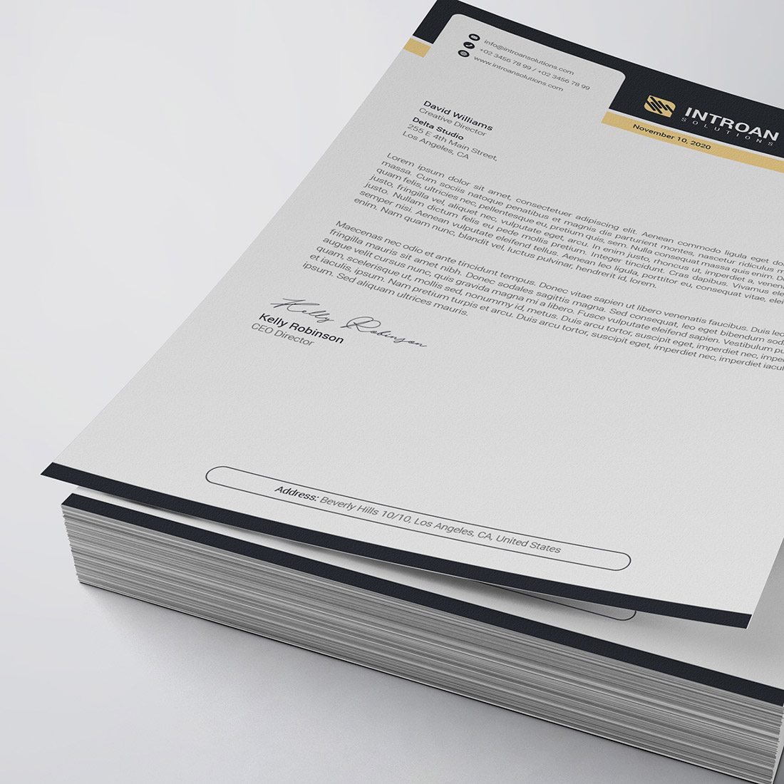 Modern Letterhead Template cover image.