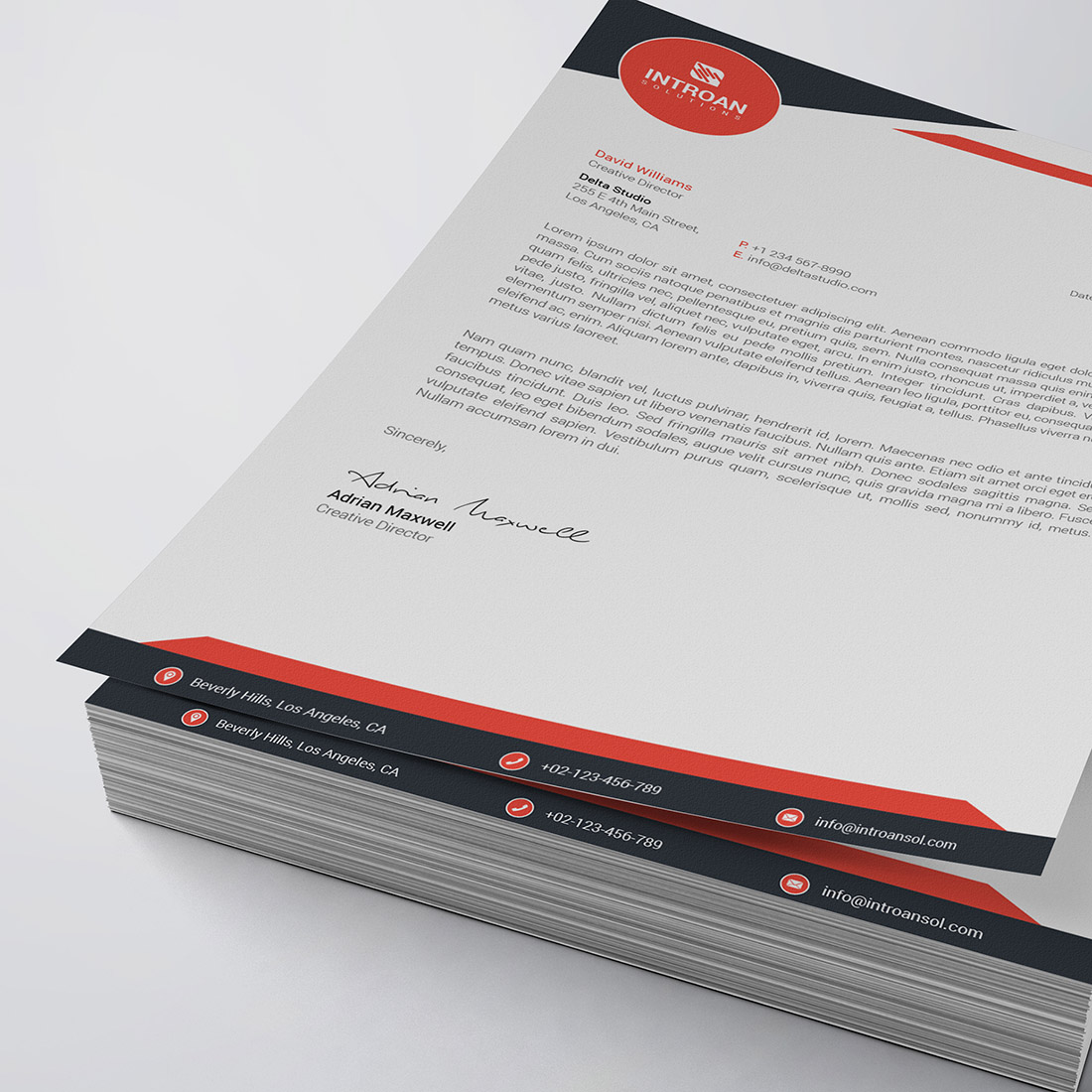 Modern Letterhead Template cover image.