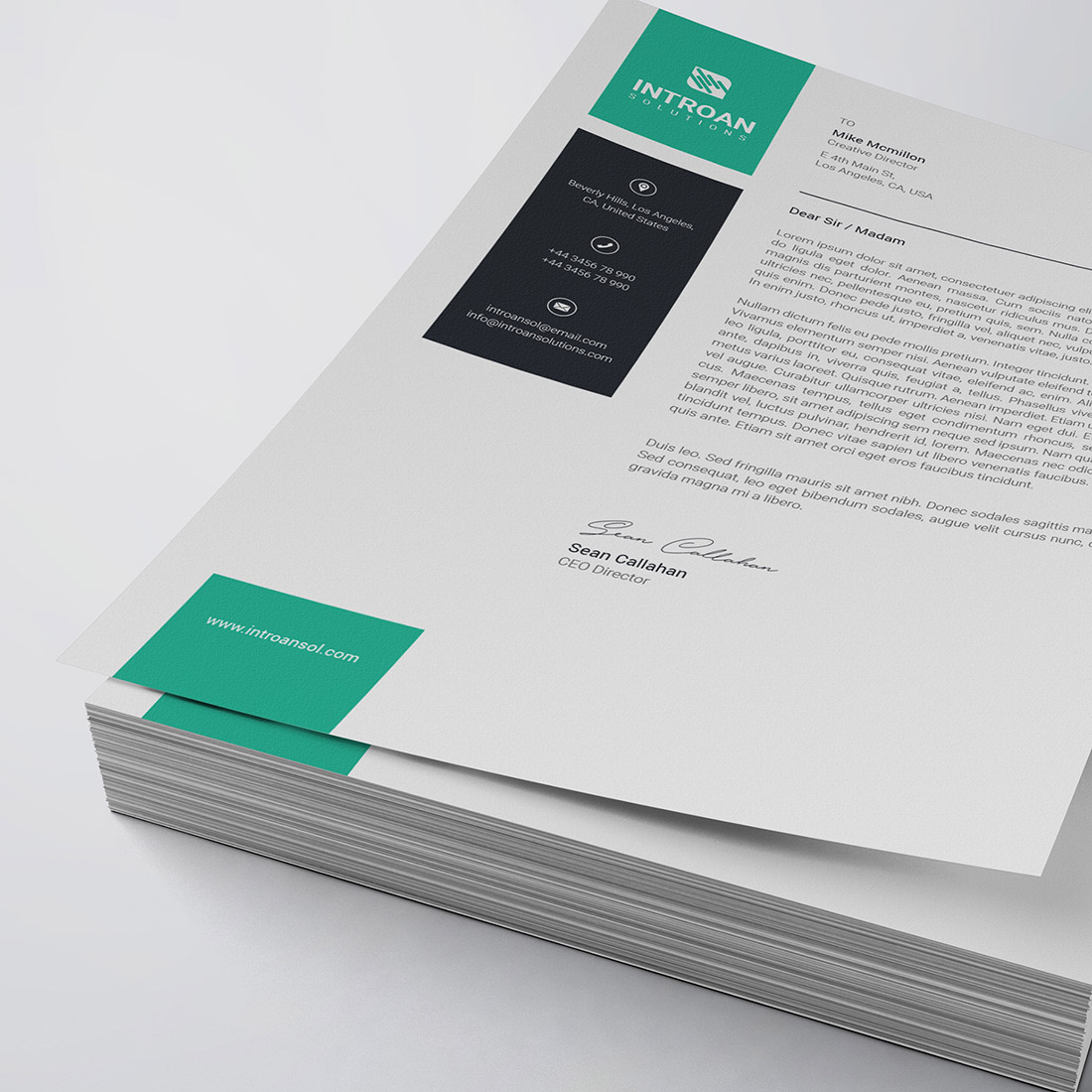 Corporate Letterhead Template cover image.