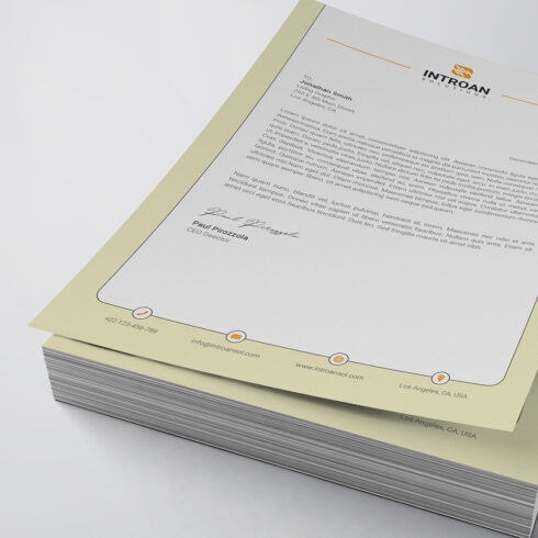 Corporate Letterhead Template cover image.