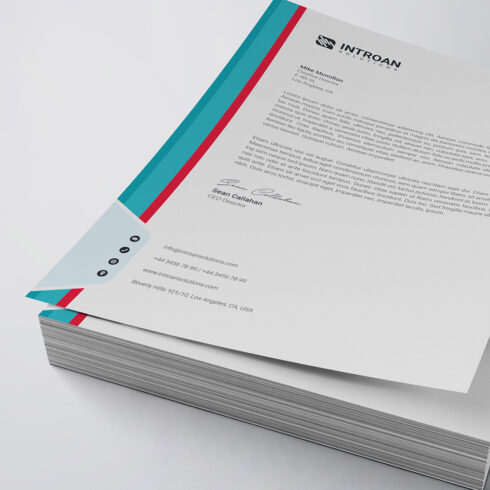 Clean and Modern Letterhead Template cover image.