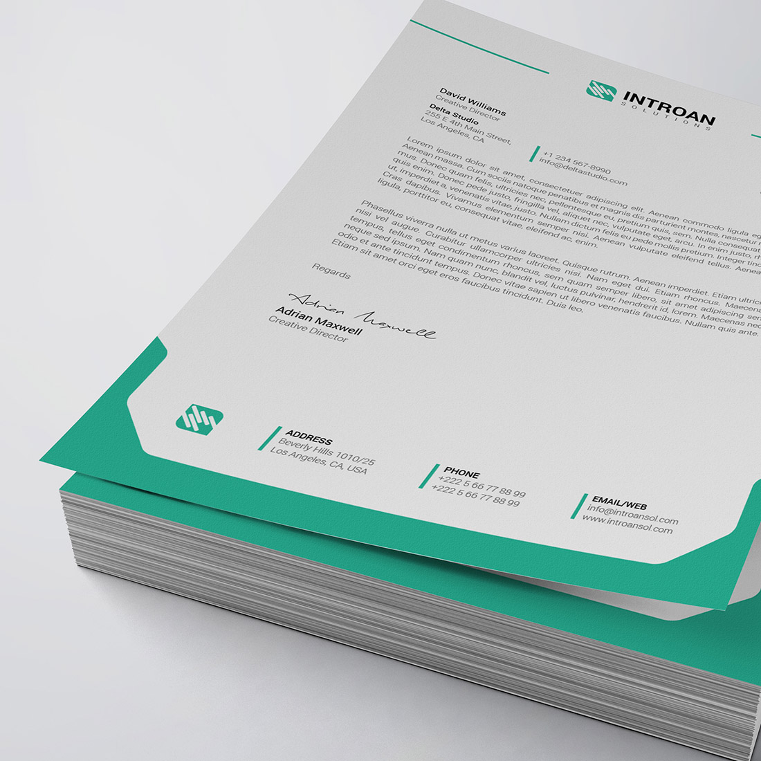 Modern Letterhead Template cover image.