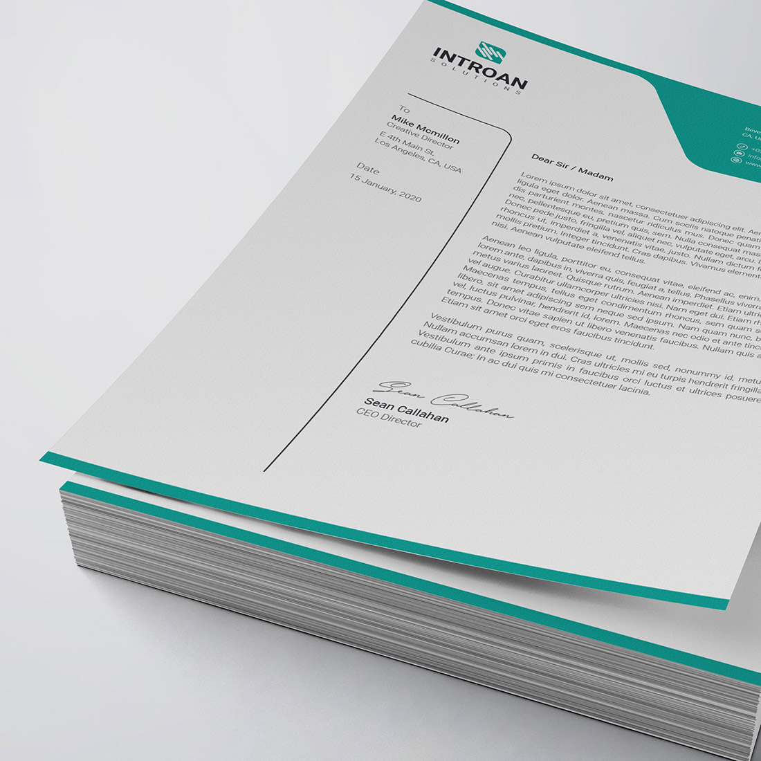 Corporate Letterhead Template cover image.