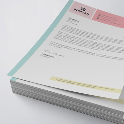 Modern Letterhead Template cover image.