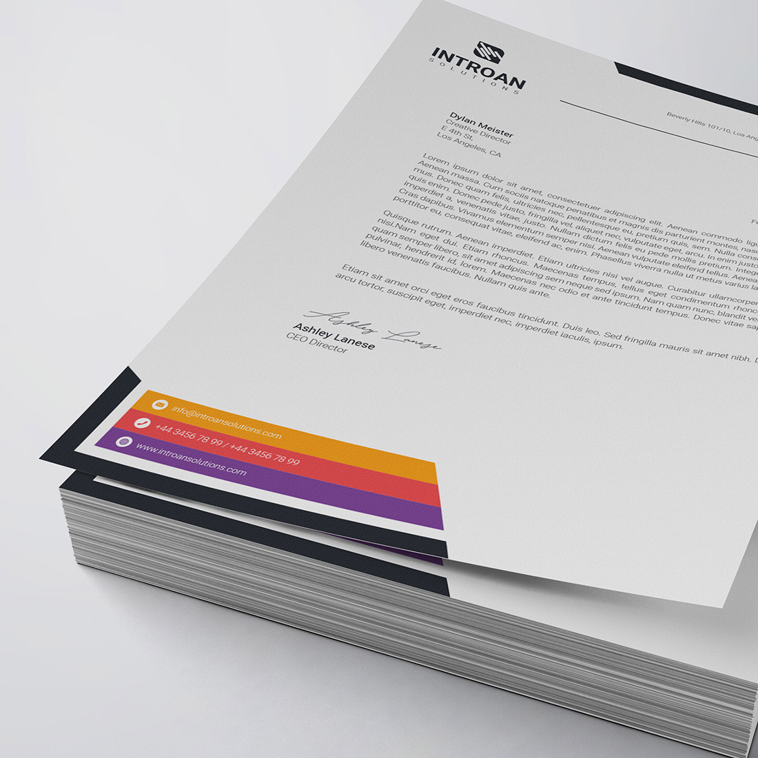 Clean and Modern Letterhead Template cover image.