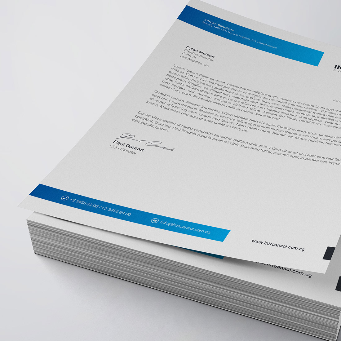 Corporate Letterhead Template cover image.