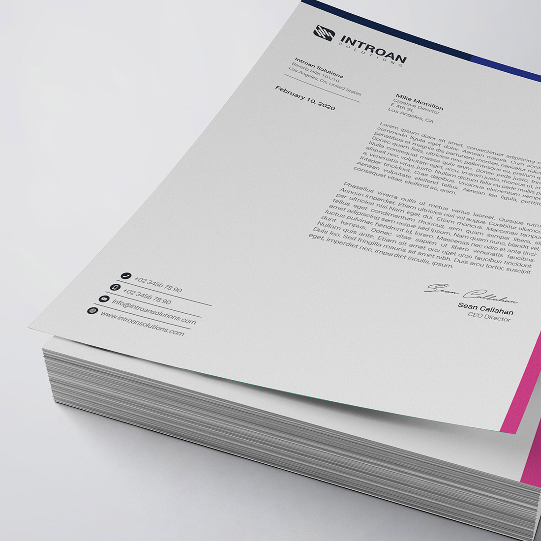 Corporate Letterhead Template cover image.