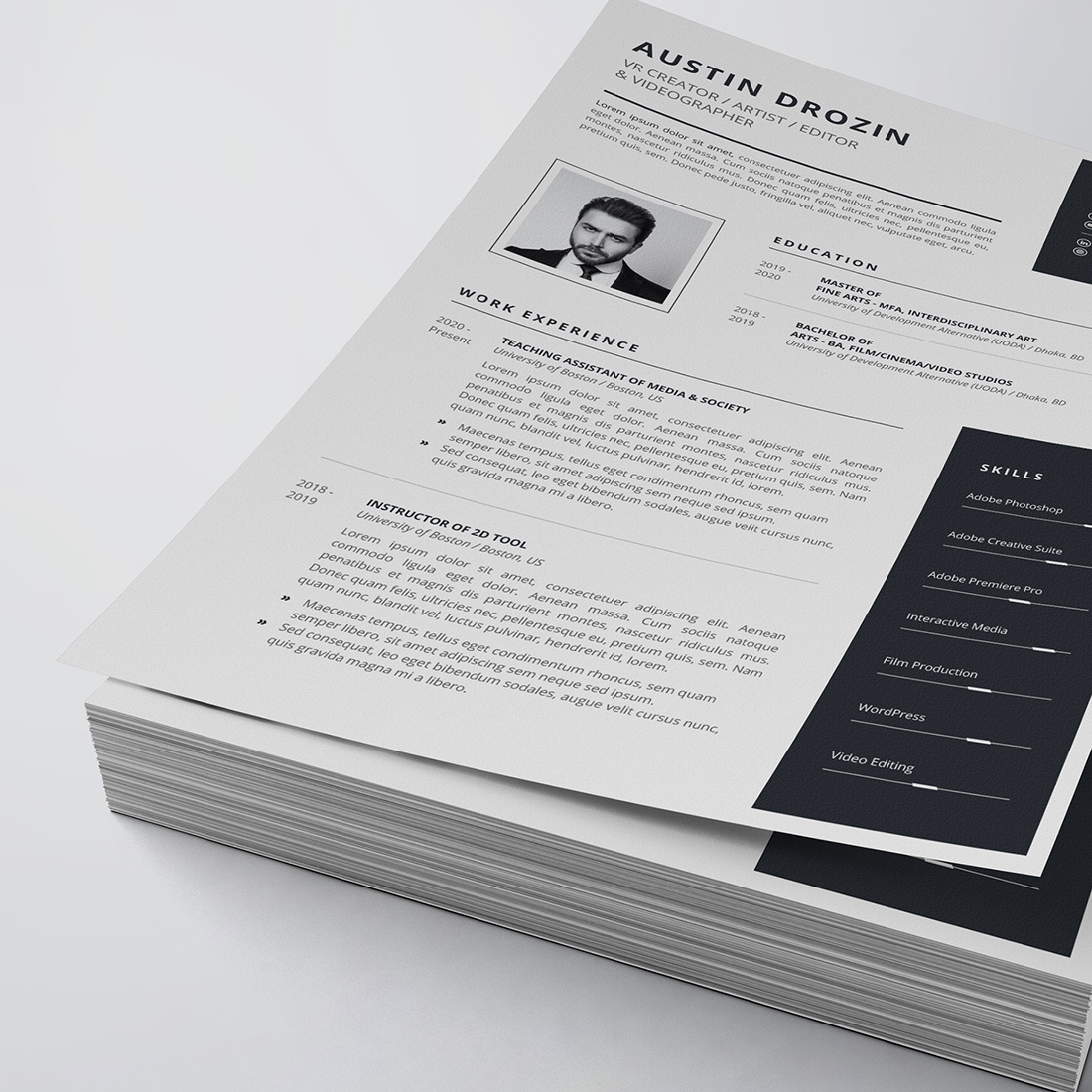 Professional Resume/CV Template cover image.