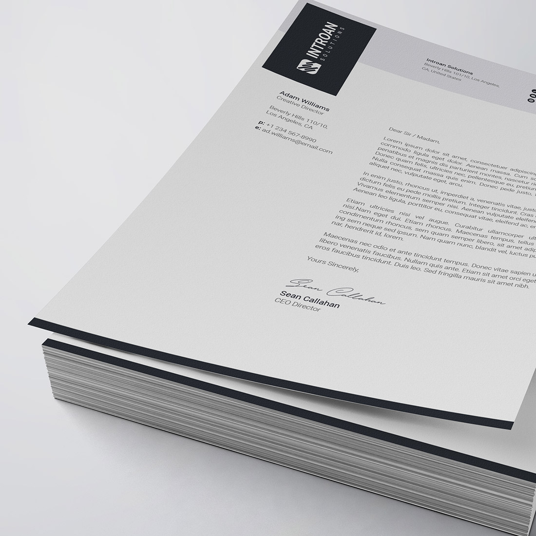 Corporate Letterhead Template cover image.