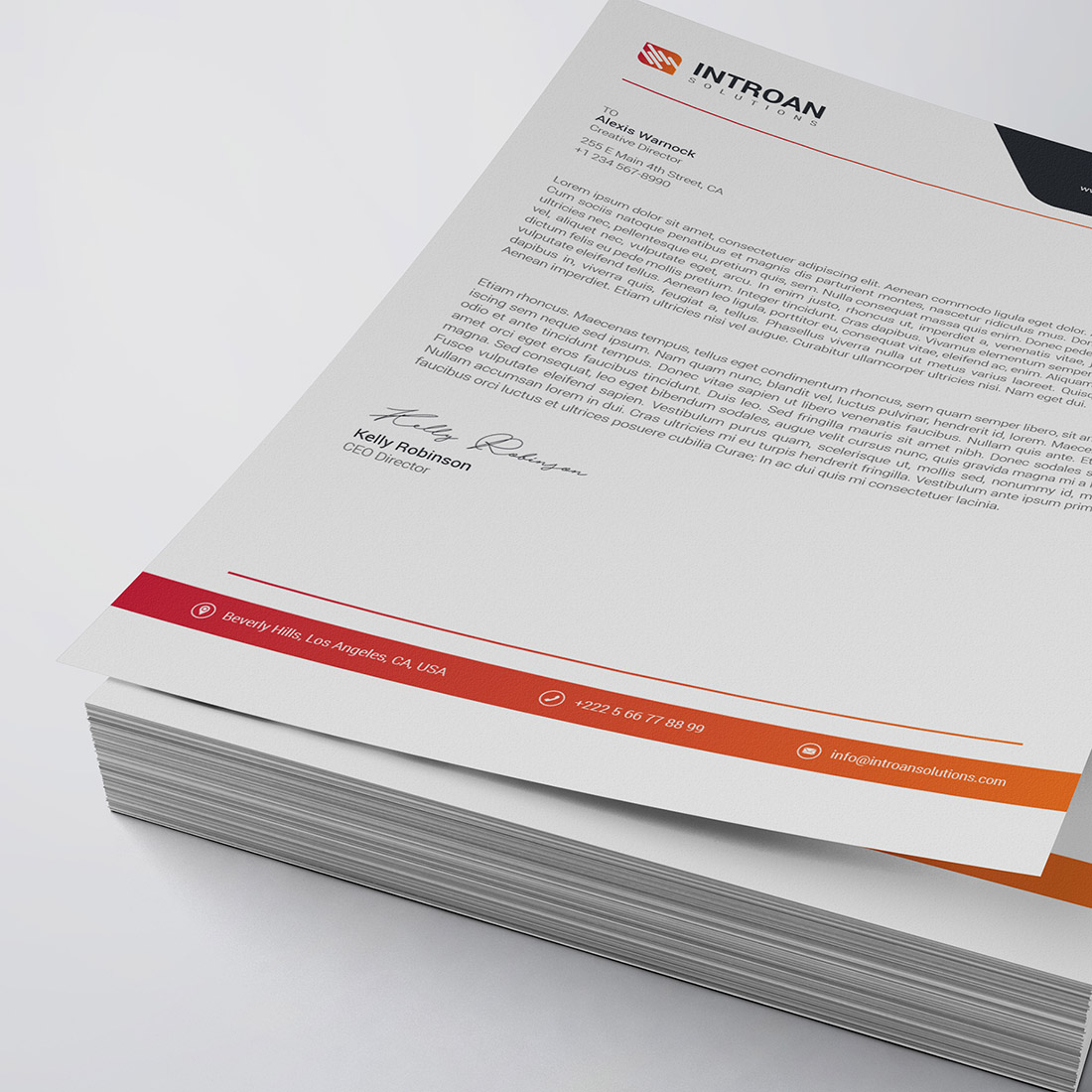 Modern Letterhead Template cover image.