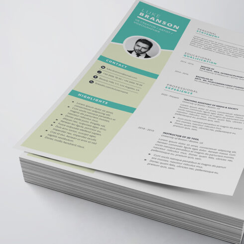 Modern Resume/CV Template cover image.