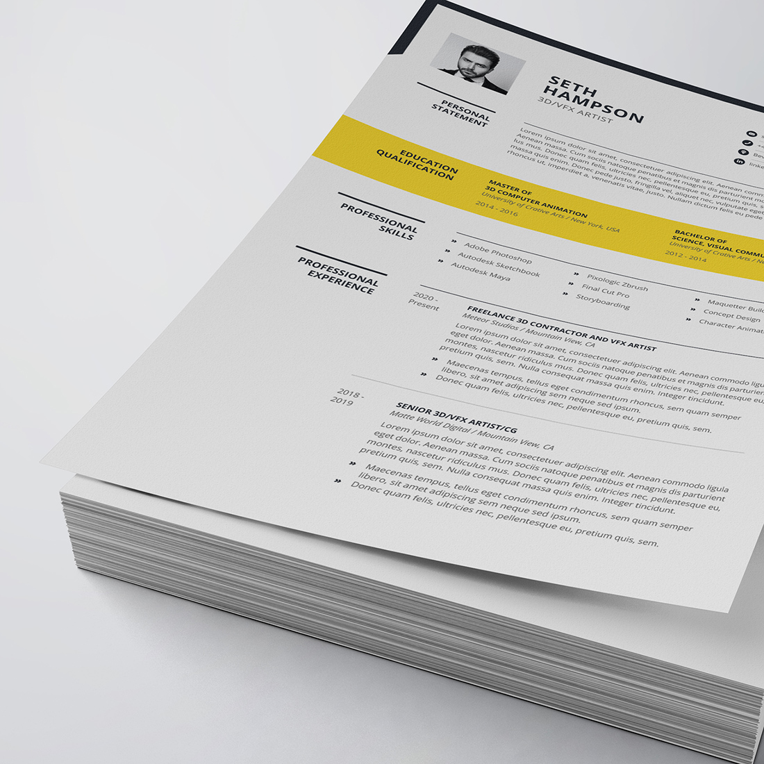 Modern Resume/CV Template cover image.