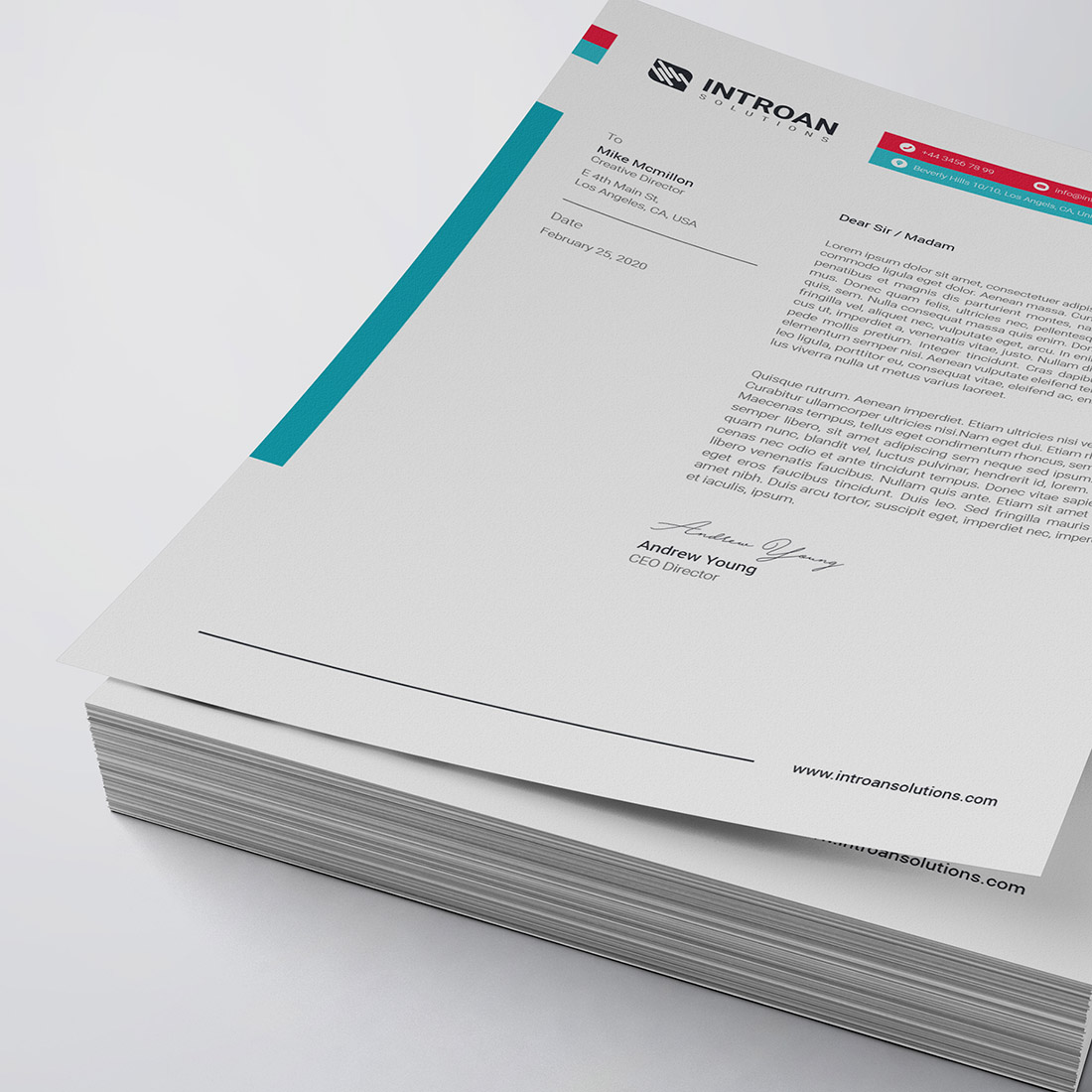 Modern Letterhead Template cover image.