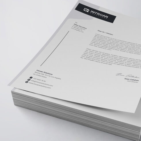 Corporate Letterhead Template cover image.