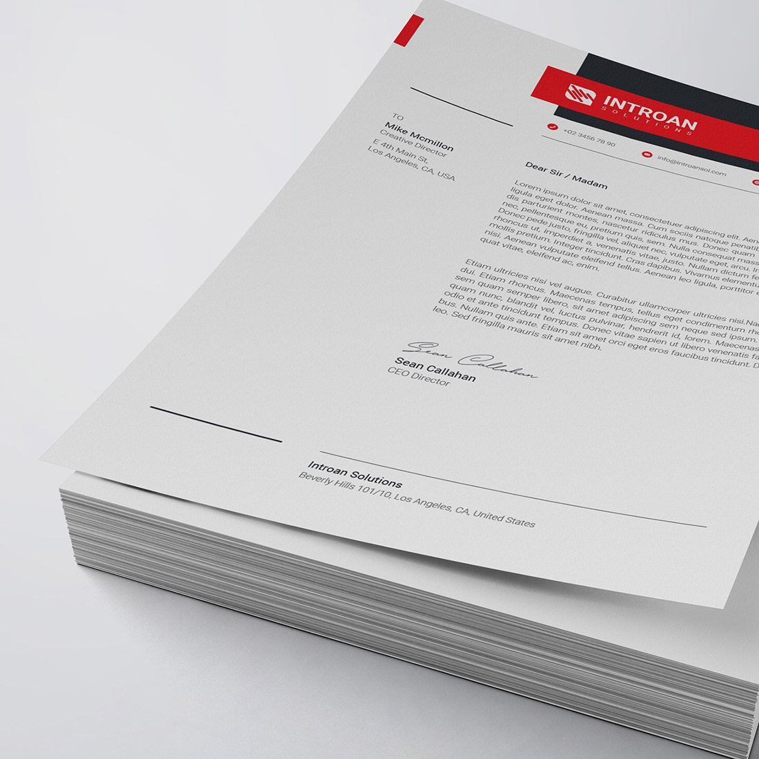 Corporate Letterhead Template cover image.