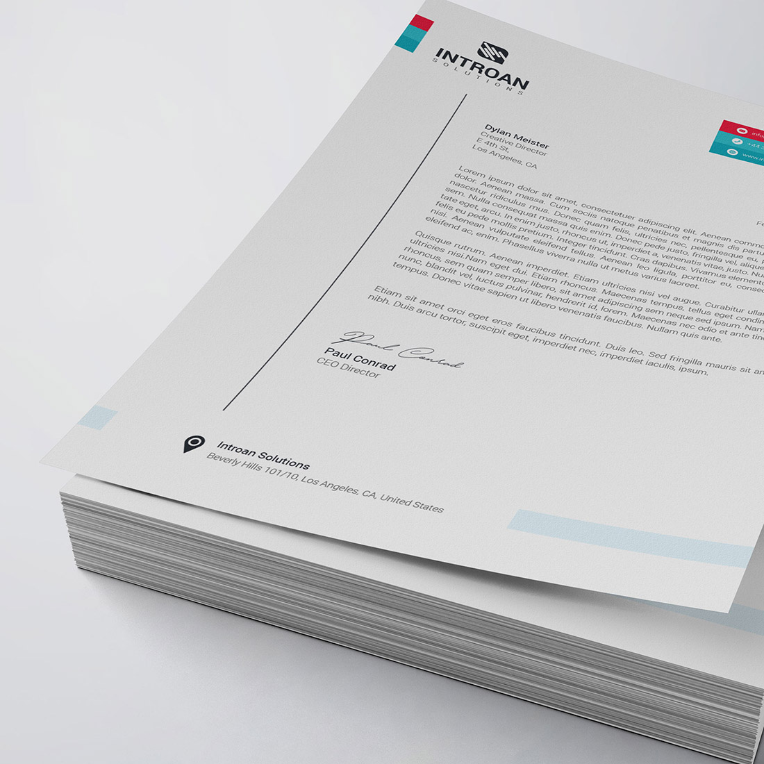 Modern Letterhead Template cover image.