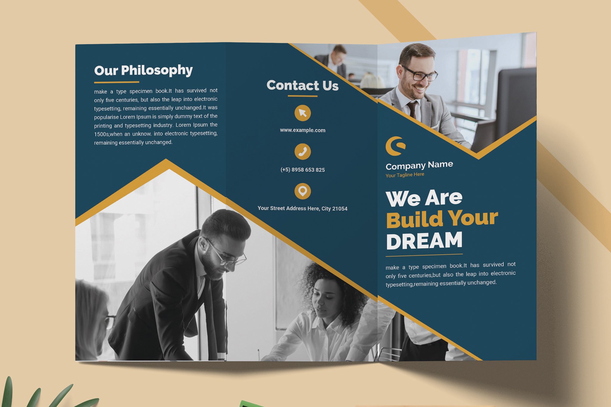 Trifold Brochure Template preview image.