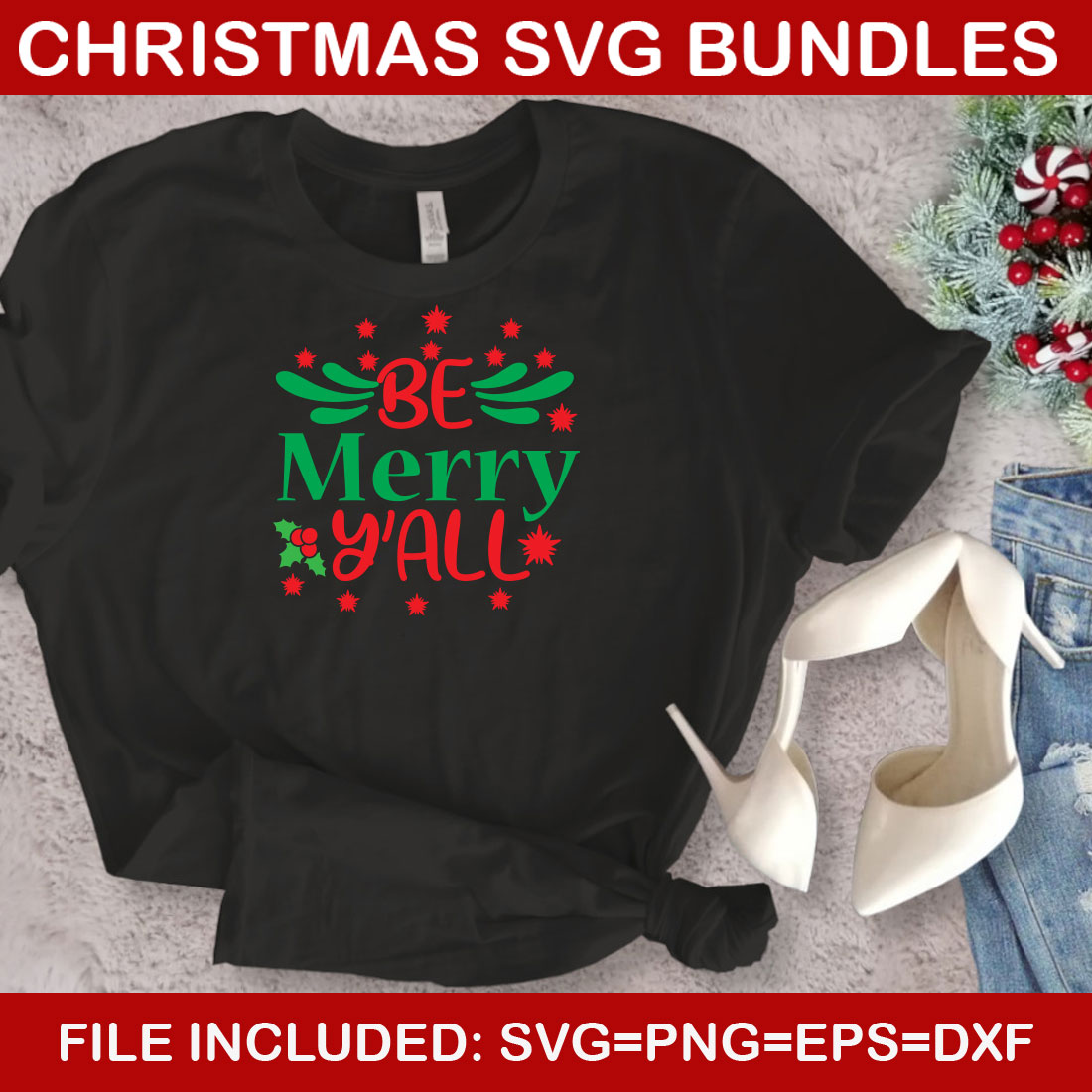 Ultimate List! 6 Christmas SVG Free Bundles preview image.