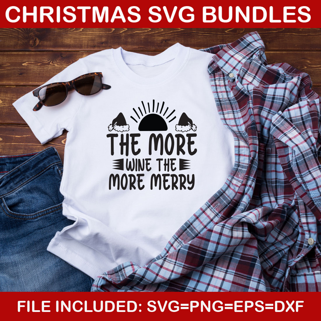 Ultimate List! Christmas SVG 07 T-shirt Design Bundle preview image.